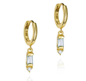 Blue Topaz Huggies