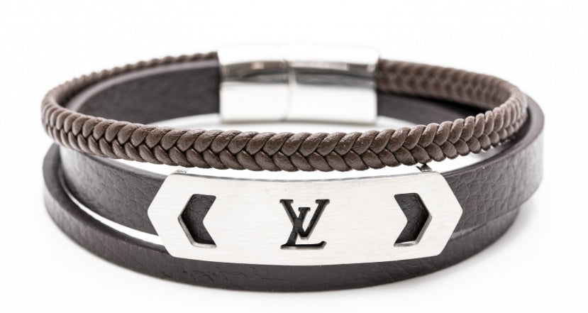 Triple Leather Design Bracelet