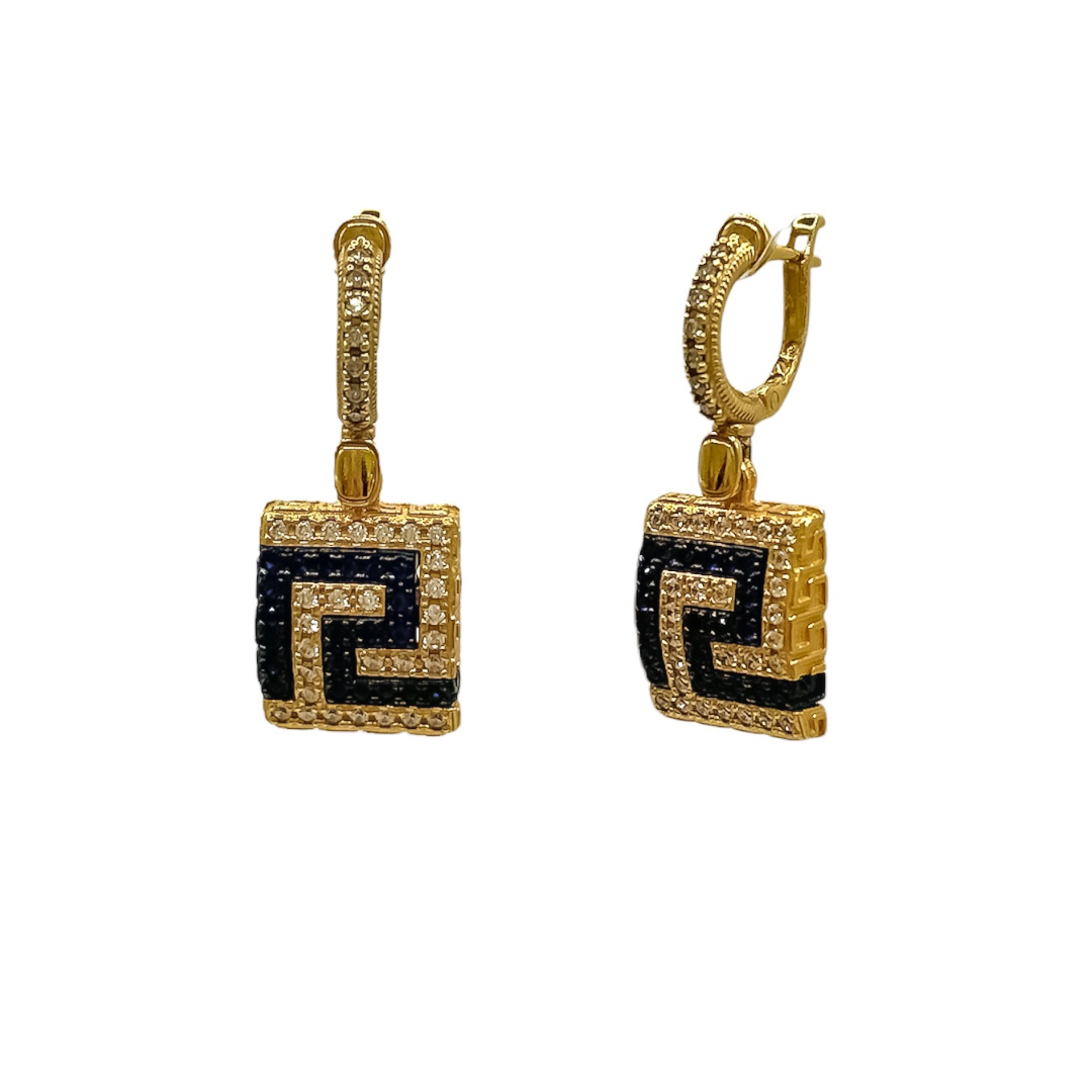 Gold Earrings with Stones