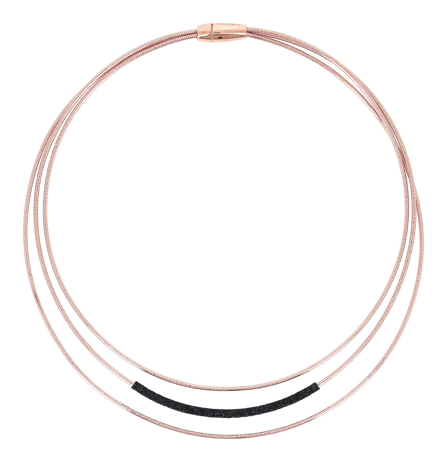Rose Gold Necklace With Black Carbon Dust