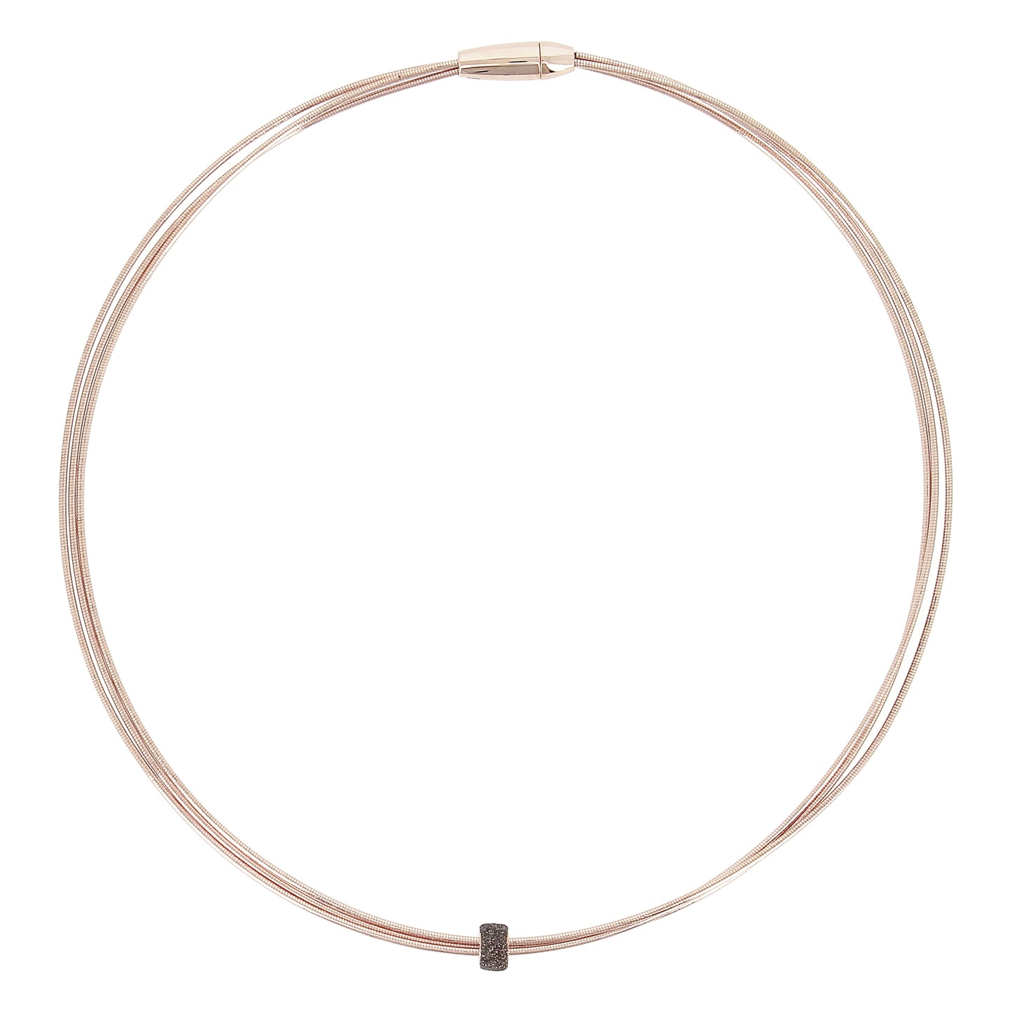 Rose gold necklace with carbon dust pendant