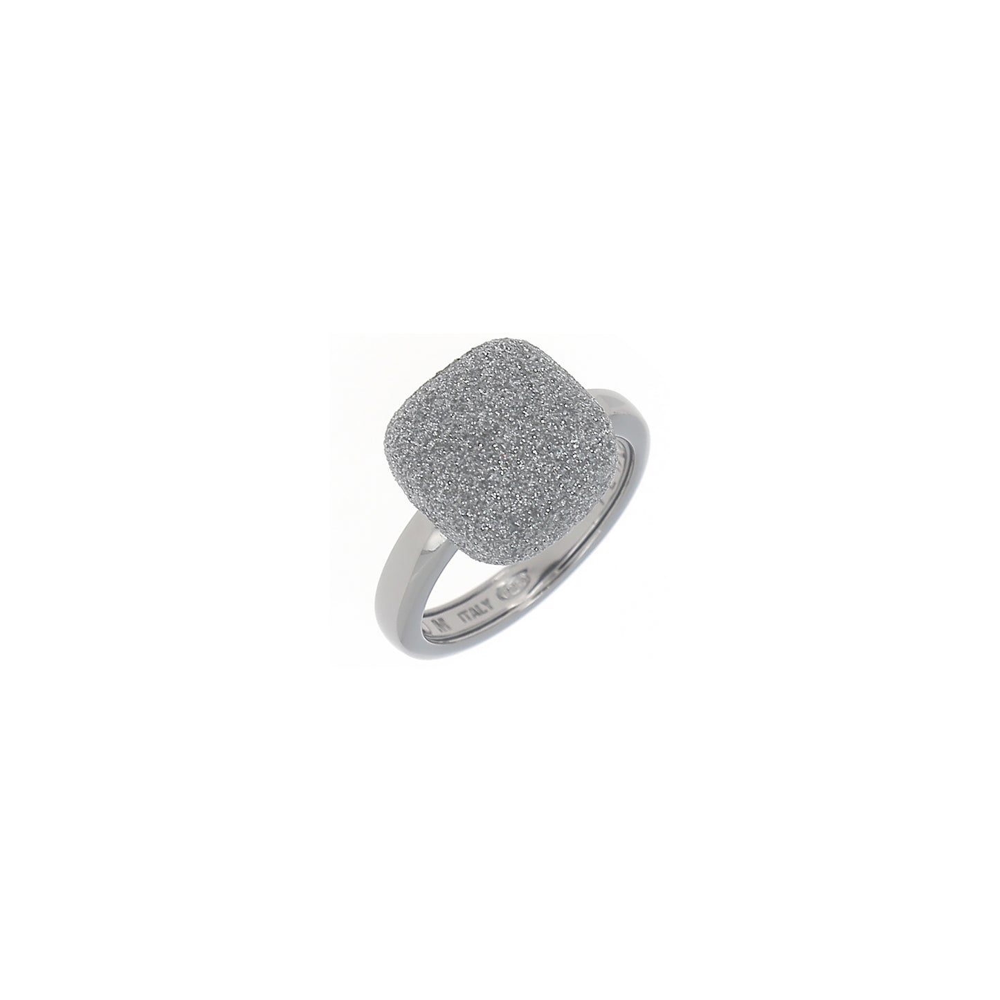 Silver Ring With Grey Carbon Dust