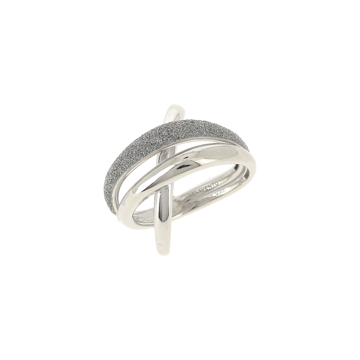 Silver Ring With Grey Carbon Dust