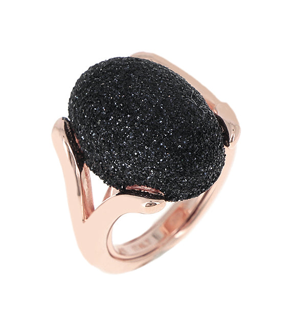 Rose Gold Ring With Carbon Dust