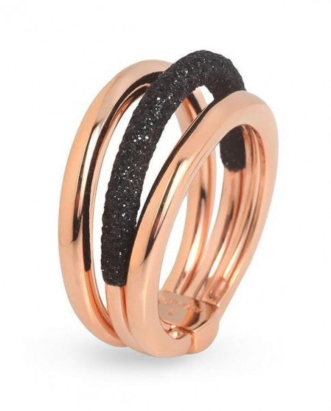 Rose Gold Ring With Black Carbon Dust