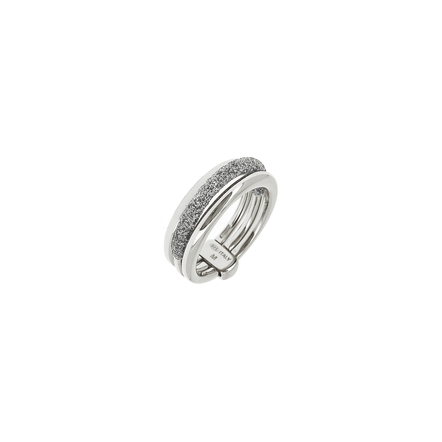 Silver Ring With Grey Carbon Dust