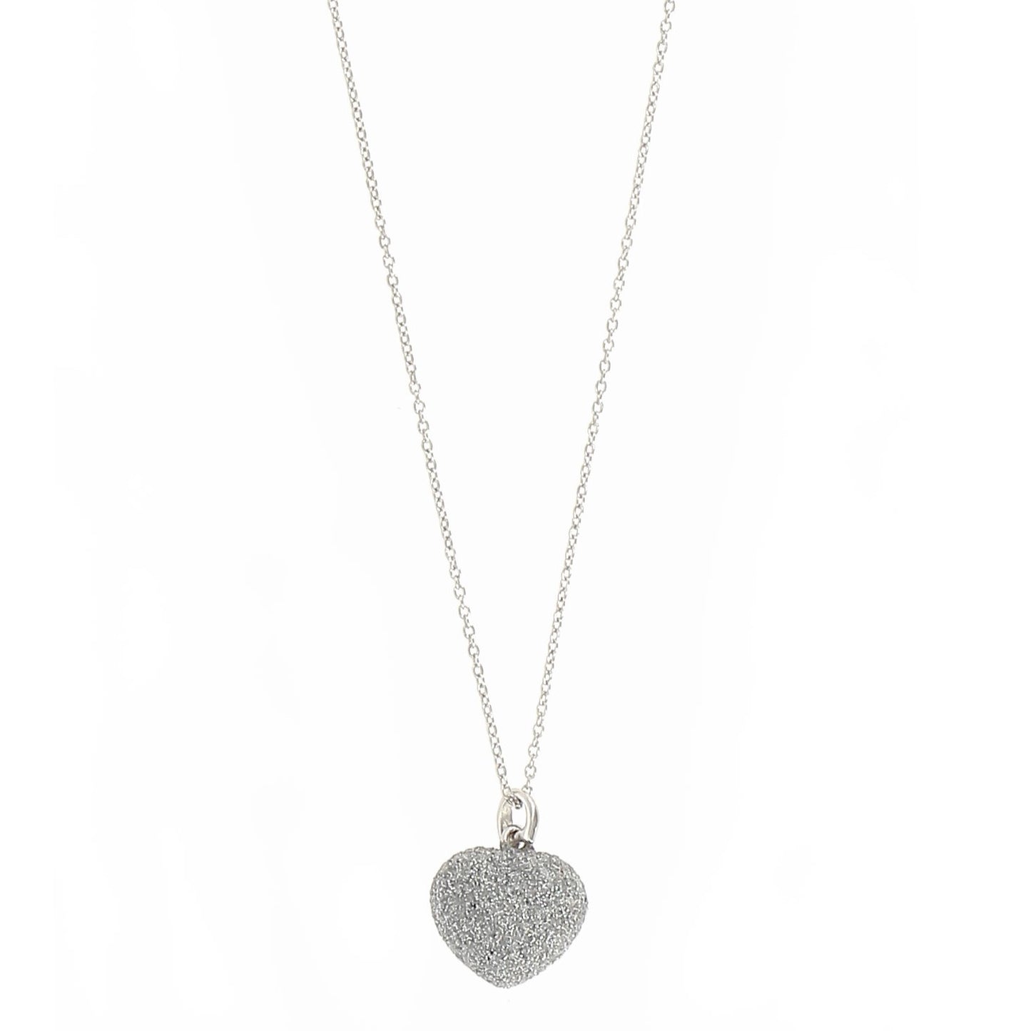 Silver Necklace With Grey Carbon Dust Heart