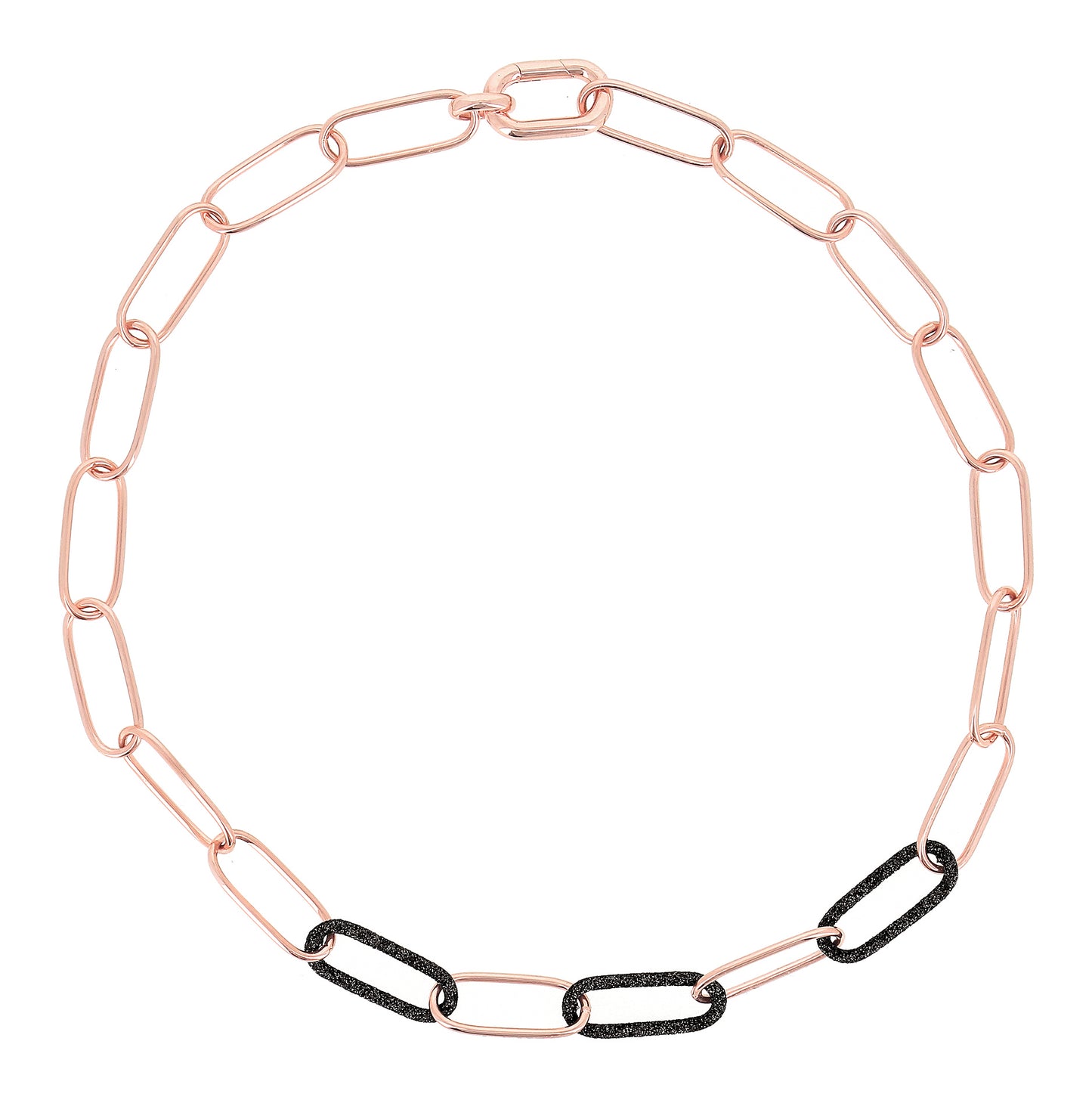 Rose Gold Chain Necklace With Black Carbon Dust