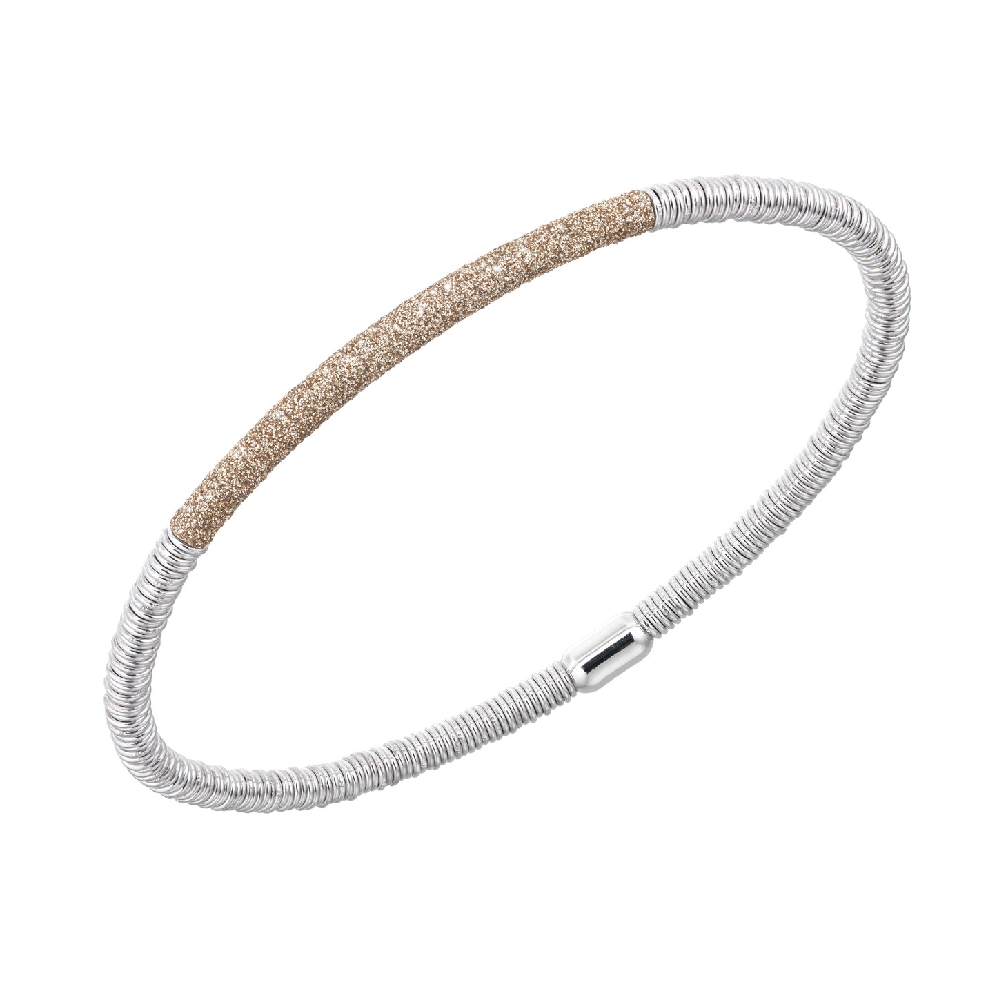Silver Bracelet With Yellow Carbon Dust