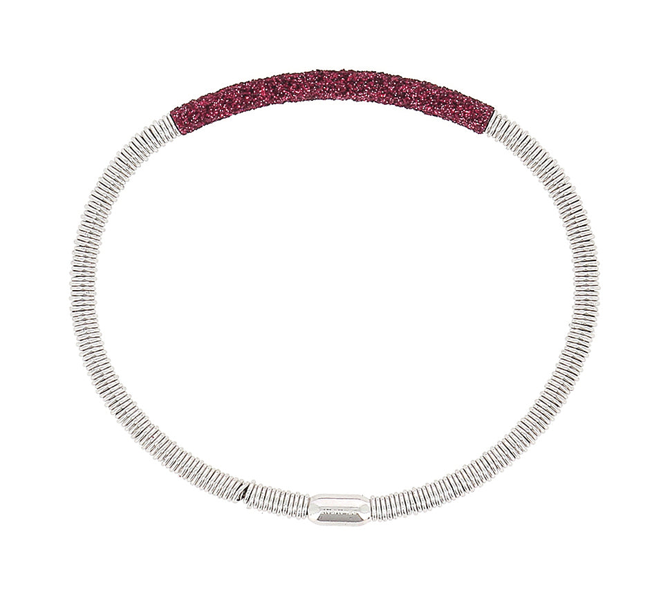 Silver Bracelet With Red Carbon Dust