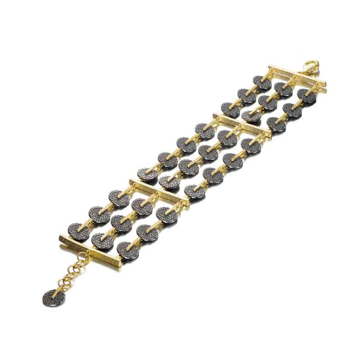 Oxidized & Yellow Gold Bracelet