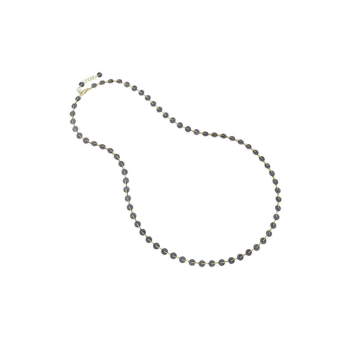 Long Oxidized Silver Necklace