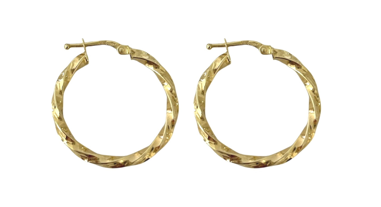 Gold Twisted Hoops