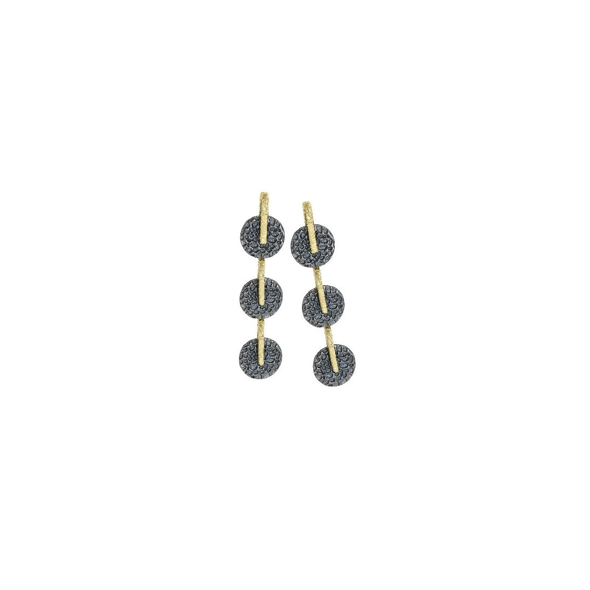Oxidized Silver & Gold Earrings