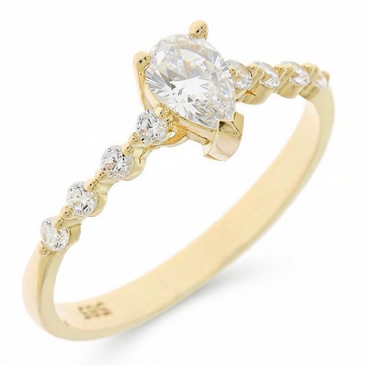 Pear Shape Gold Ring
