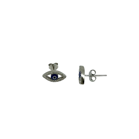 Silver Evil Eye Earrings
