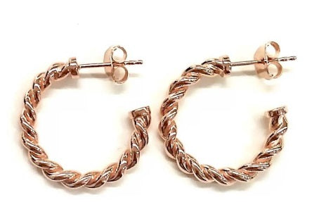 Rose Gold Twist Hoops