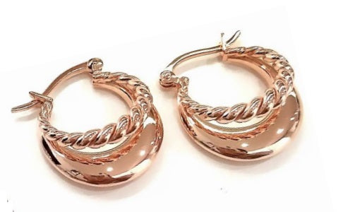 Rose Gold Double Hoops