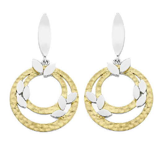 Silver and gold earrings
