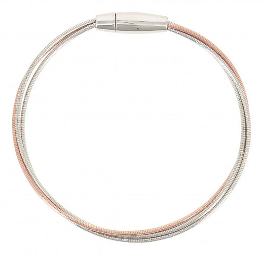 Rose gold and silver wires bracelet