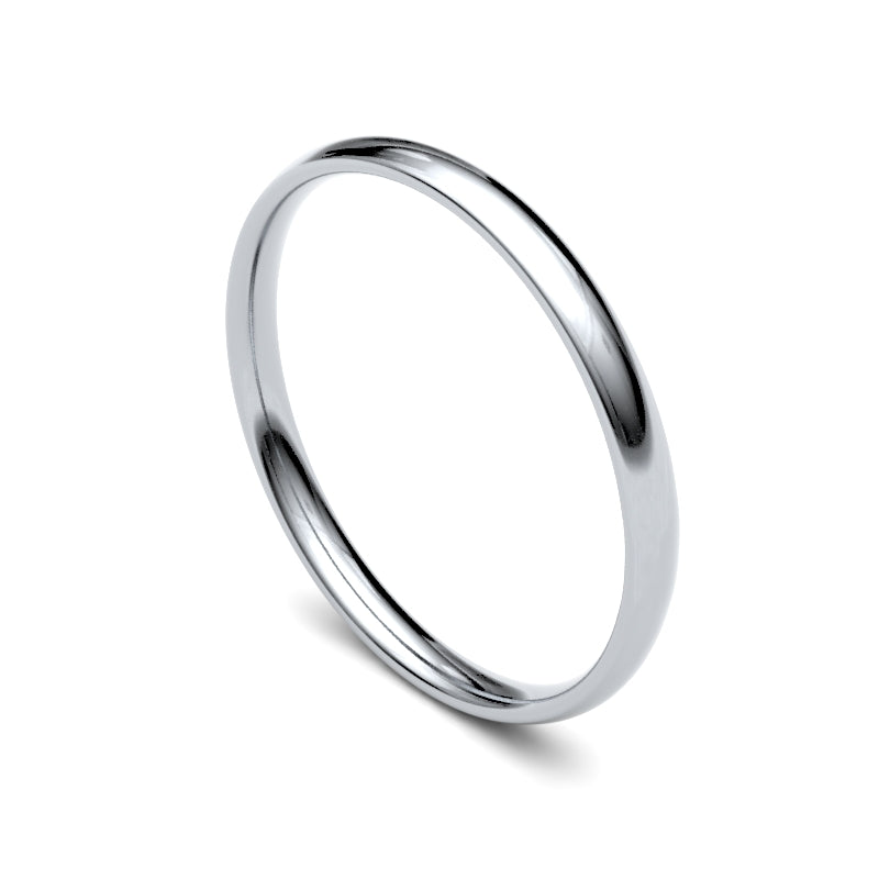 2mm Trad. Court in 18K White Gold