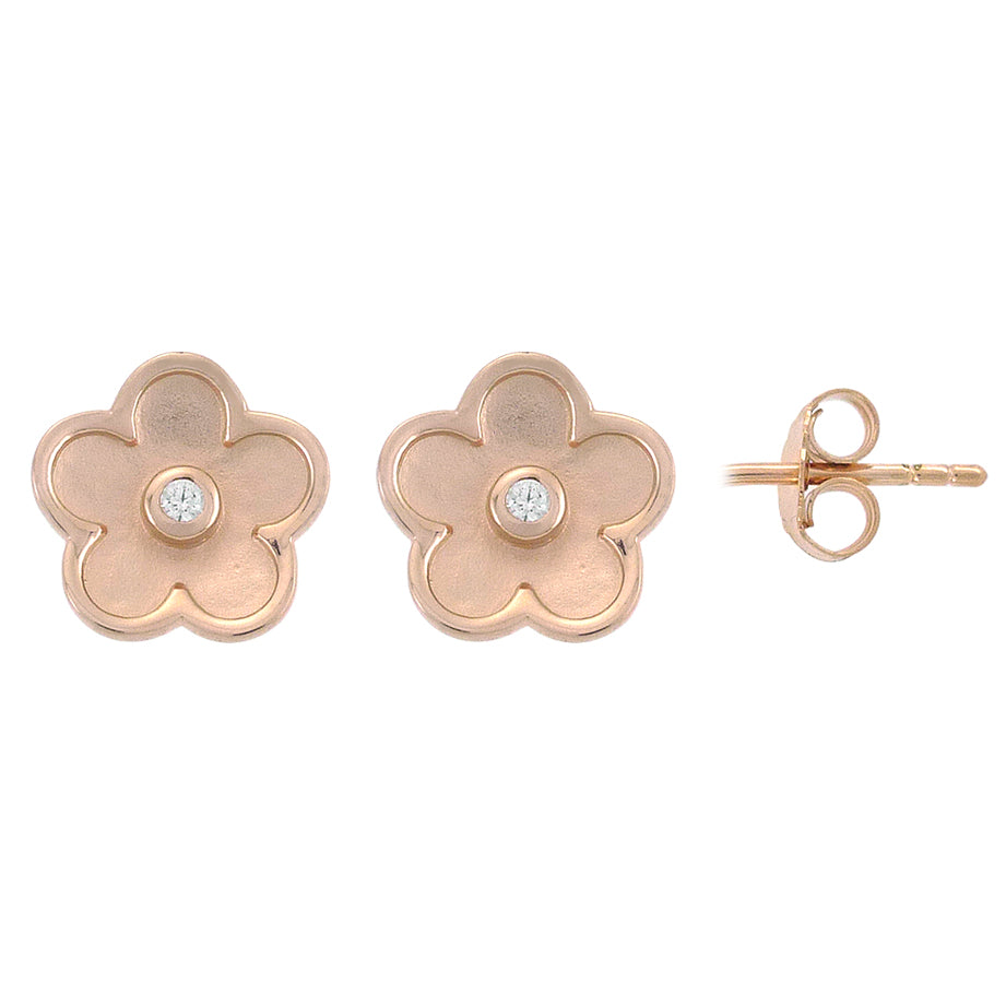 Rose Gold Flower Earrings