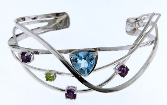 Silver Stones Bangle