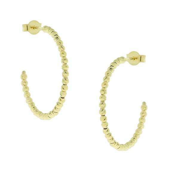 Yellow Gold Designed Hoop Earrings