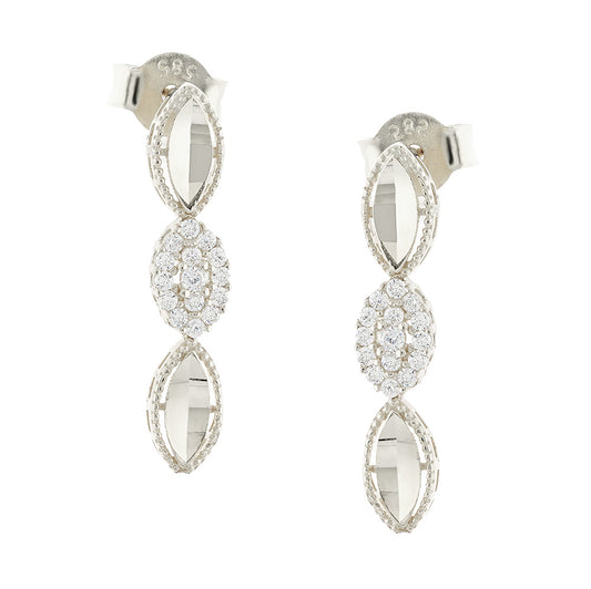 White Gold Drop Earrings