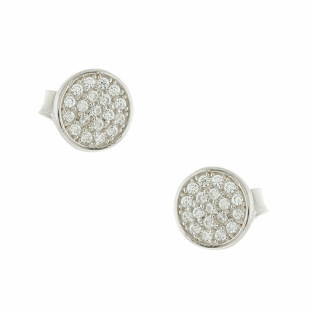 White Gold Stud Earrings With Stones