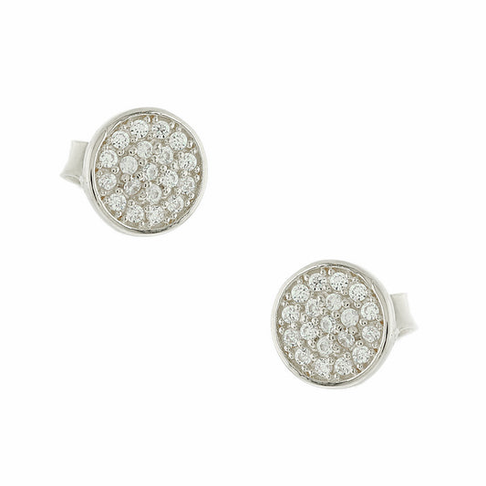 White Gold Stud Earrings With Stones