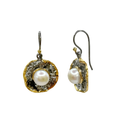 Silver Earrings With Pearls