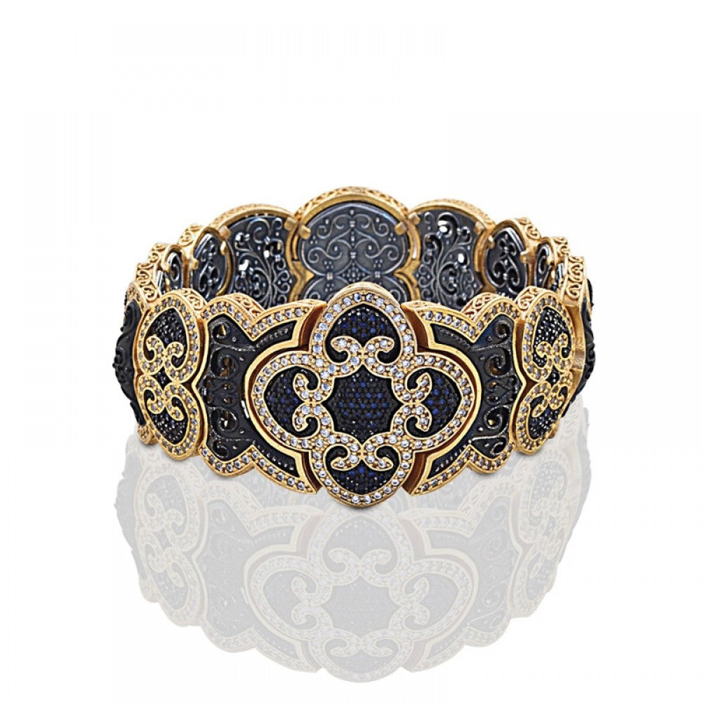 Silver Bangle With Zircons