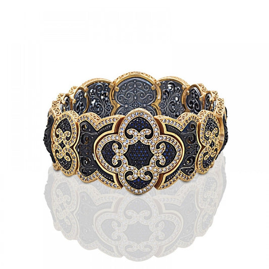 Silver Bangle With Zircons