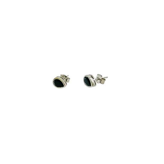 Silver Black Onyx Studs