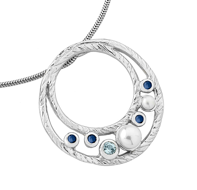 Silver Necklace With Stones