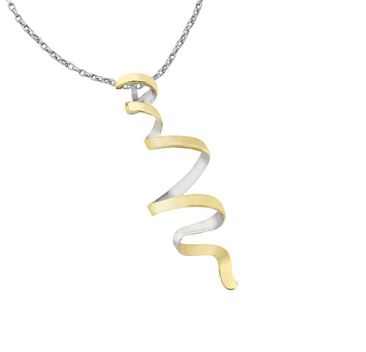 Silver & Gold Twirl Necklace