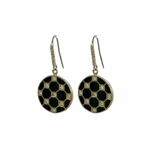 Silver earrings with black onyx