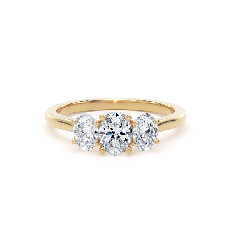 Three Stone Oval Lab Diamond Ring