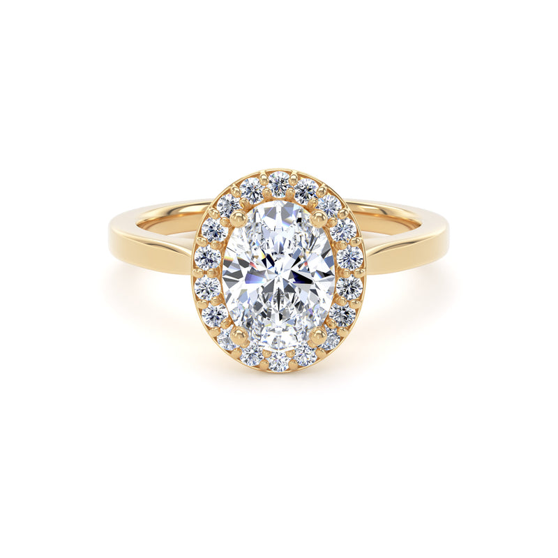 Oval Halo Lab Diamond Ring