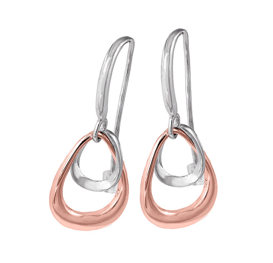 Rose gold & Silver Drop Earrings