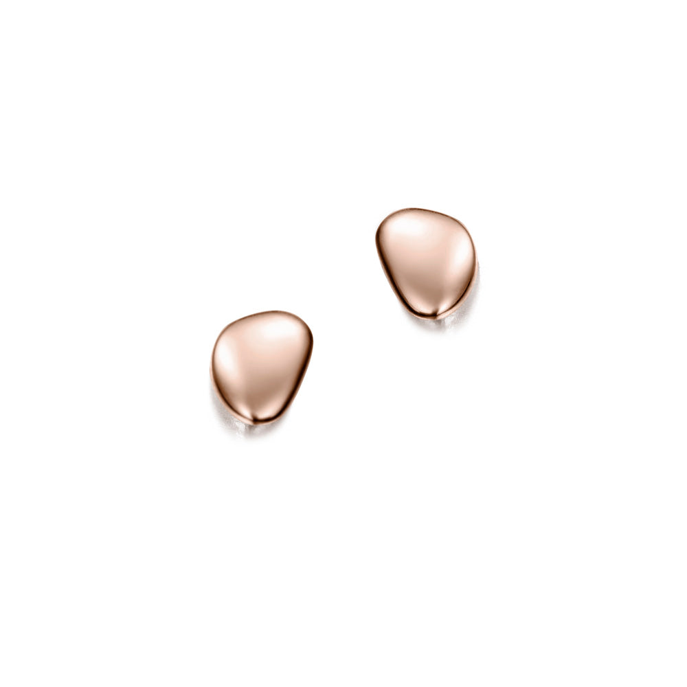 Rose Gold Pebble Studs