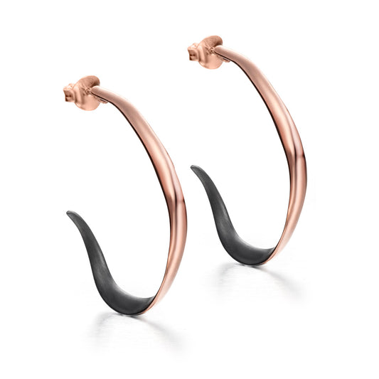 Black & Rose Gold Earrings