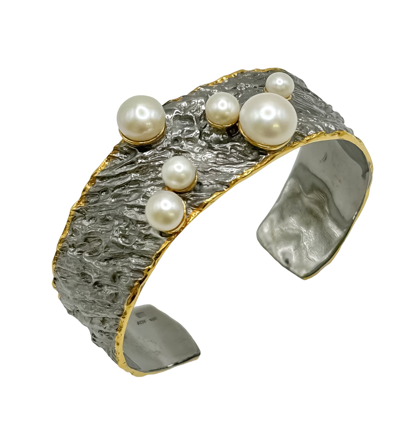 Sterling Silver Pearl Bangle