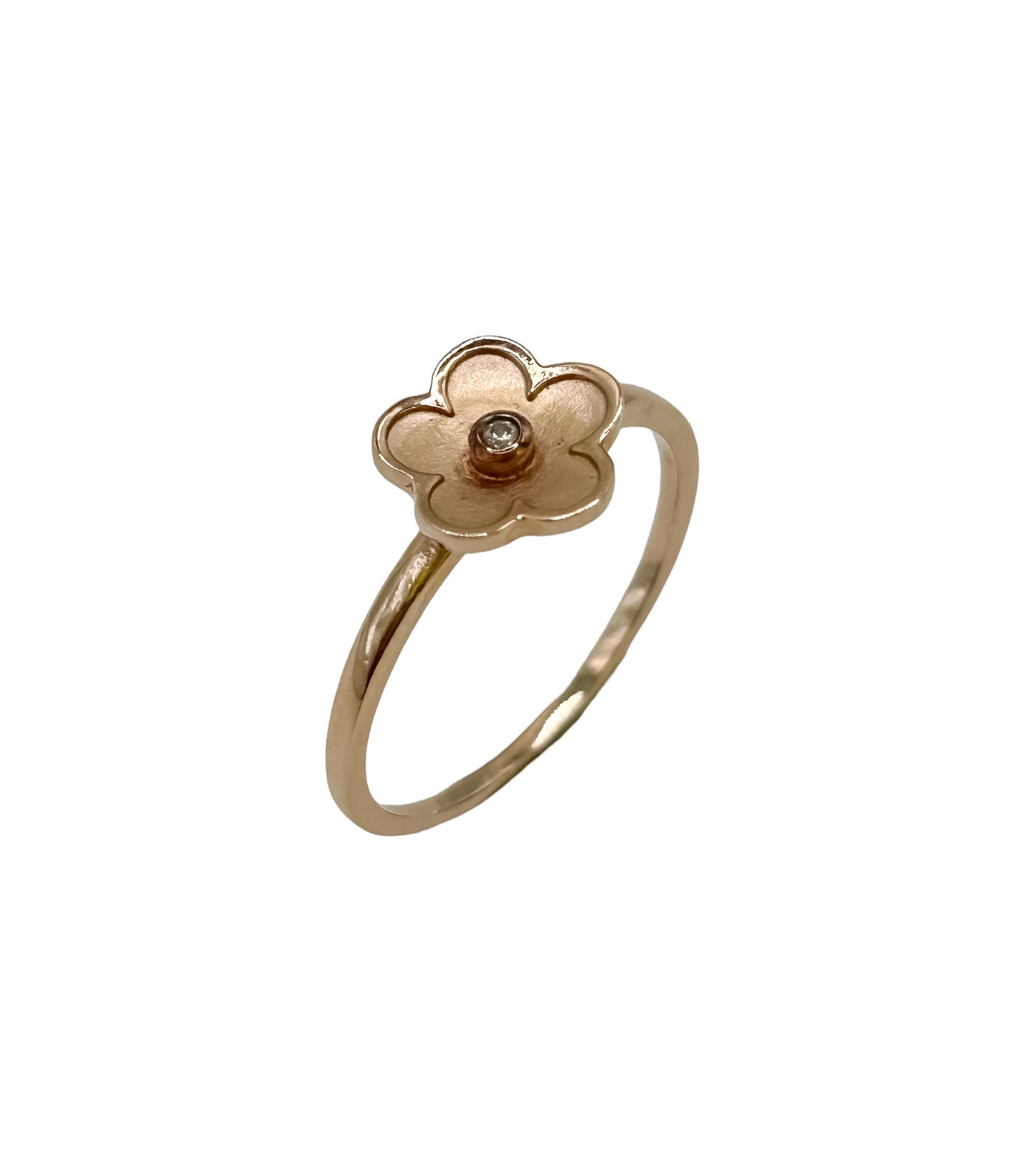 Rose gold flower ring