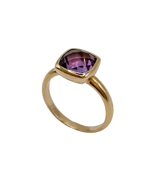 Rose gold amethyst ring