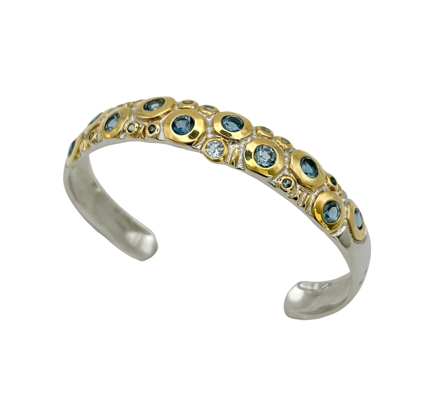 Sterling Silver Blue Topaz Bangle