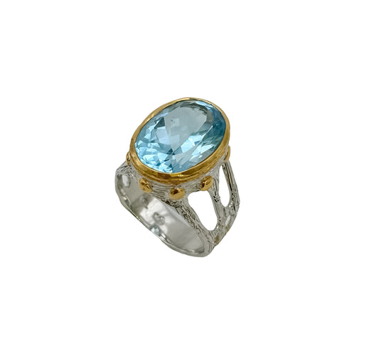 Silver Blue Topaz Ring