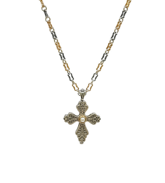 Two Coloured Cross Necklace