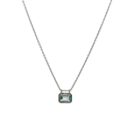 Silver Blue Topaz Necklace